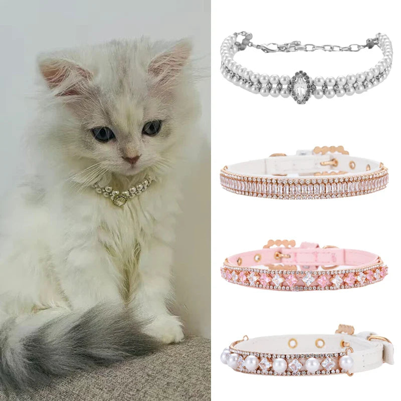 Cute cat and puppy pearl necklace.