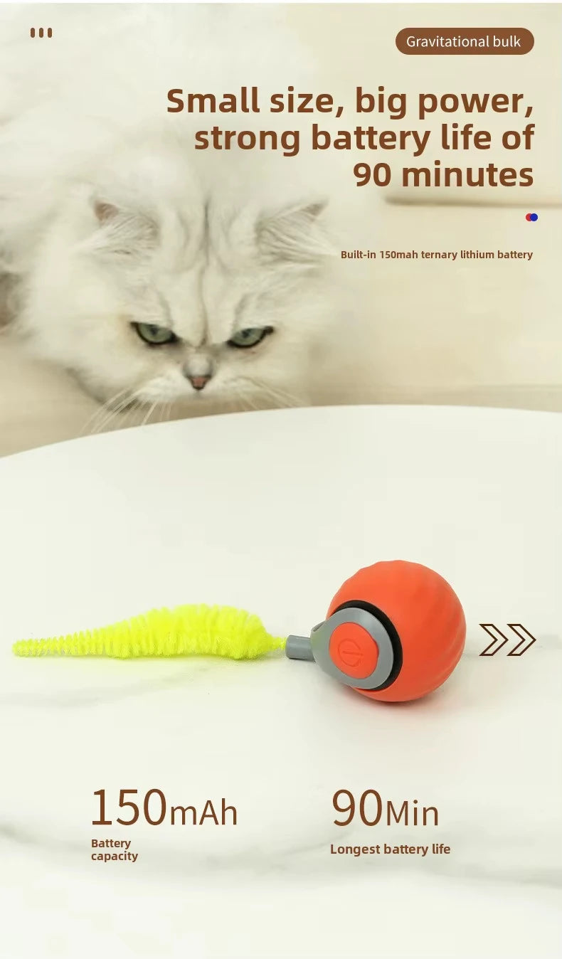 NewSpeedy Tail 2.0 Cat Toy, Speedy Tail Cat Toy, Interactive Cat Ball Toy, Smart Cat Toys Ball, Two Speed Adjustment, with Tail 