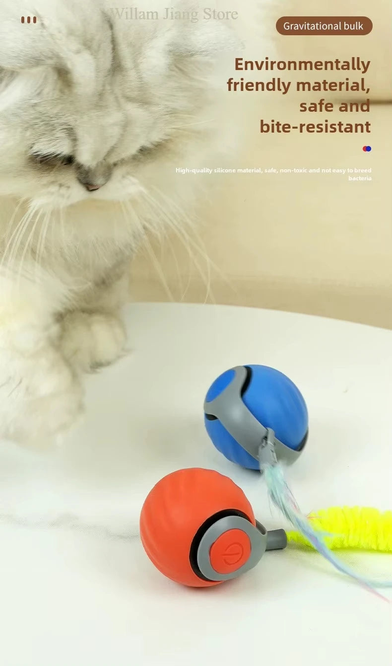 NewSpeedy Tail 2.0 Cat Toy, Speedy Tail Cat Toy, Interactive Cat Ball Toy, Smart Cat Toys Ball, Two Speed Adjustment, with Tail 
