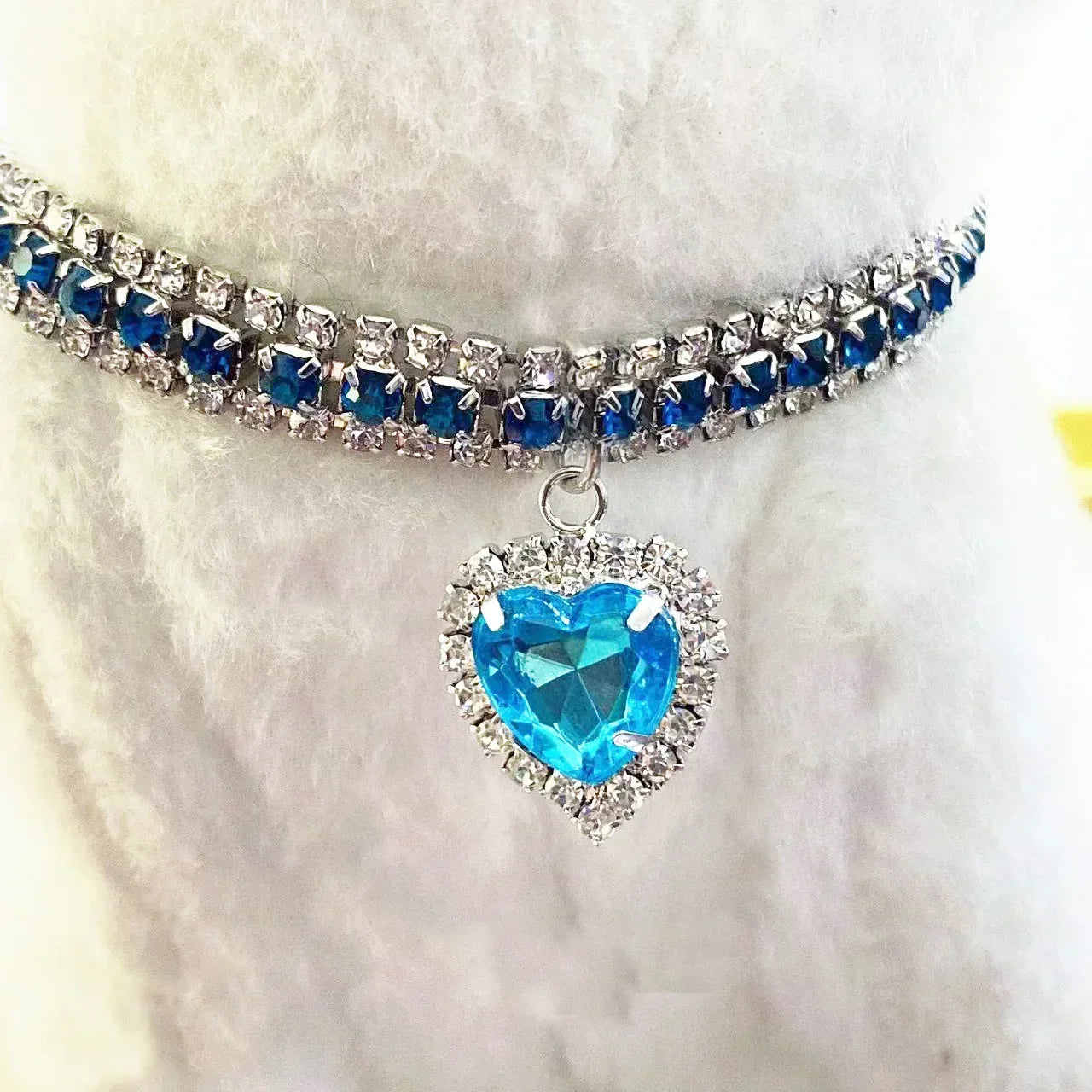 Kitten Diamante Collar Necklace for Cat Rhinestone Cute Bling Puppy Doggy Crystal Pendant Diamond Collar Pet Accessories