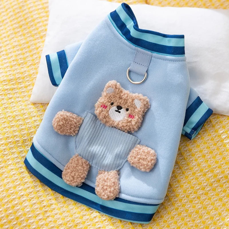 Autumn Winter Pet Cat Sweatshirt Warm Fleece Cosplay Animal Hoodies Overalls for Small Dogs Funny York Halloween Kitten Clothing