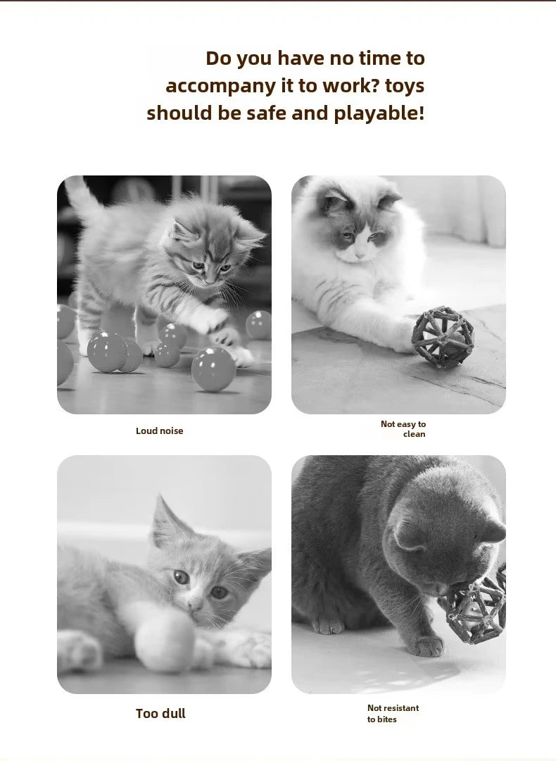 NewSpeedy Tail 2.0 Cat Toy, Speedy Tail Cat Toy, Interactive Cat Ball Toy, Smart Cat Toys Ball, Two Speed Adjustment, with Tail 