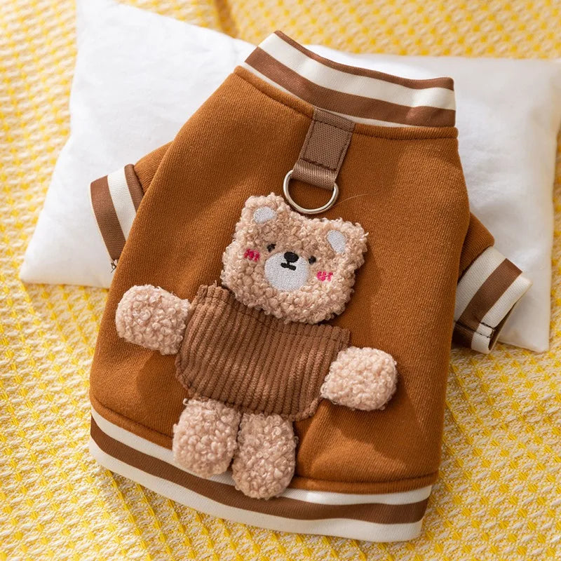 Autumn Winter Pet Cat Sweatshirt Warm Fleece Cosplay Animal Hoodies Overalls for Small Dogs Funny York Halloween Kitten Clothing