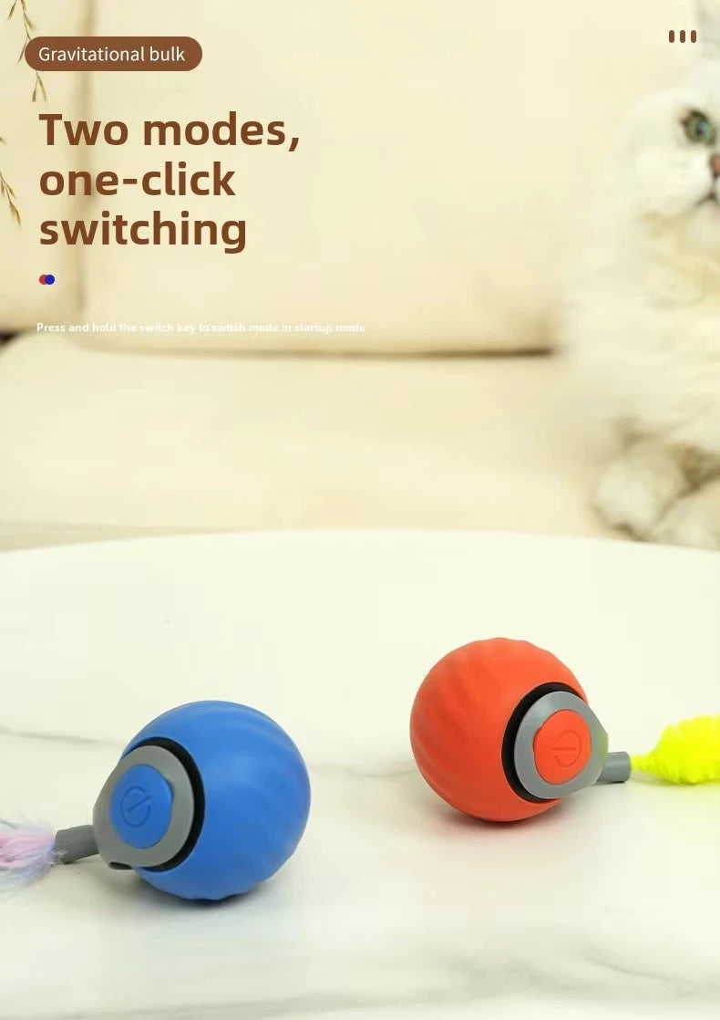 NewSpeedy Tail 2.0 Cat Toy, Speedy Tail Cat Toy, Interactive Cat Ball Toy, Smart Cat Toys Ball, Two Speed Adjustment, with Tail 