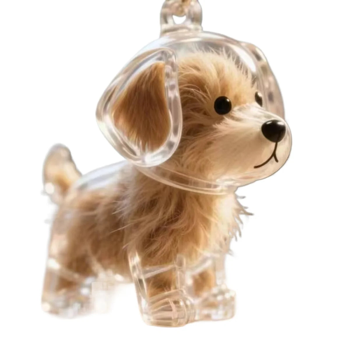 Clear Pet Hair Memorial Capsule DIY Dog Fur Keepsake Pendant for Keychain Puppy Hair Storage Container for Pet Lovers Gift