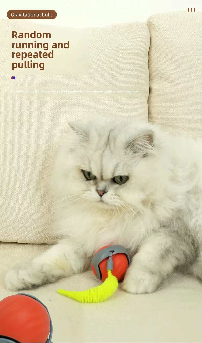 NewSpeedy Tail 2.0 Cat Toy, Speedy Tail Cat Toy, Interactive Cat Ball Toy, Smart Cat Toys Ball, Two Speed Adjustment, with Tail 