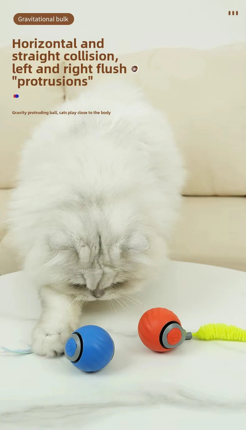 NewSpeedy Tail 2.0 Cat Toy, Speedy Tail Cat Toy, Interactive Cat Ball Toy, Smart Cat Toys Ball, Two Speed Adjustment, with Tail 