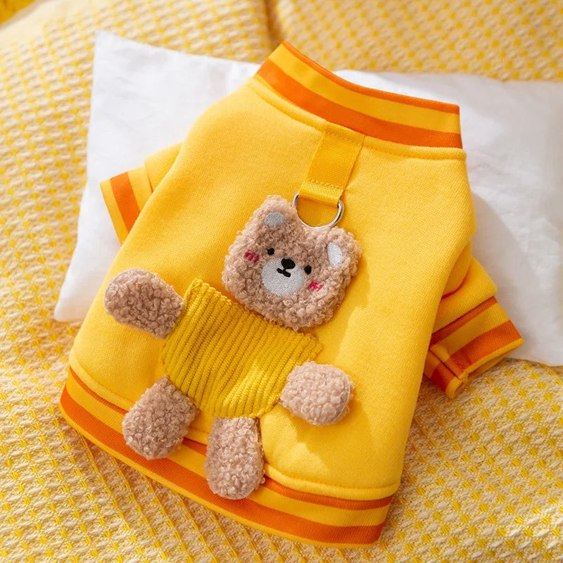Autumn Winter Pet Cat Sweatshirt Warm Fleece Cosplay Animal Hoodies Overalls for Small Dogs Funny York Halloween Kitten Clothing